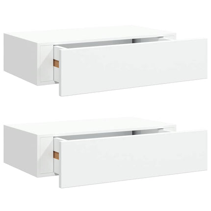 Väggmonterad låda 2 st vit 40x23,5x10 cm MDF