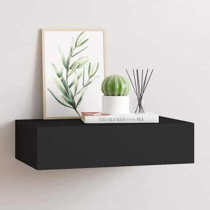 Väggmonterad låda svart 40x23,5x10 cm MDF