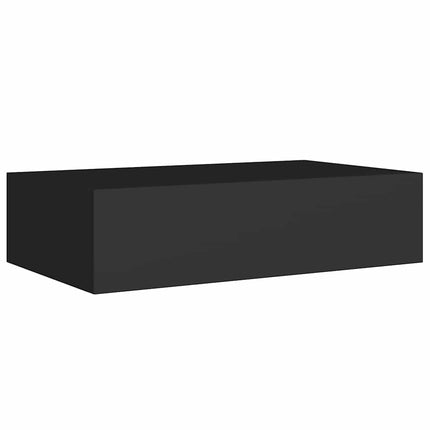 Väggmonterade lådor svart 2 st 40x23,5x10 cm MDF