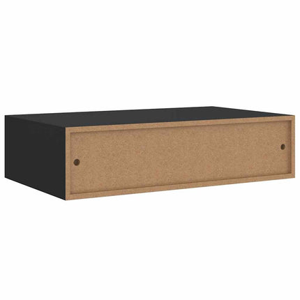 Väggmonterade lådor svart 2 st 40x23,5x10 cm MDF