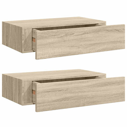 Väggmonterade lådor ek 2 st 40x23,5x10 cm MDF