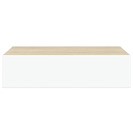 Väggmonterad lådhylla ek och vit 40x23,5x10cm MDF
