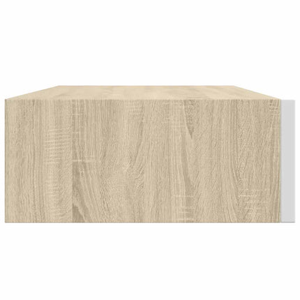 Väggmonterad lådhylla ek och vit 40x23,5x10cm MDF