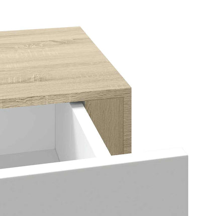 Väggmonterad lådhylla ek och vit 40x23,5x10cm MDF