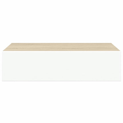 Vägglådor ek och vit 2 st 40x23,5x10 cm MDF