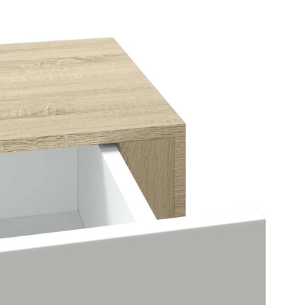 Vägglådor ek och vit 2 st 40x23,5x10 cm MDF