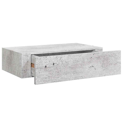 Väggmonterad låda betonggrå 40x23,5x10 cm MDF