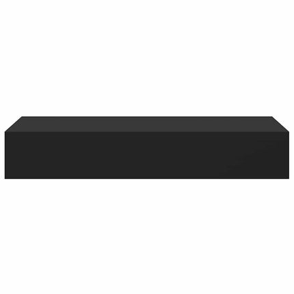 Väggmonterad låda 2 st svart 60x23,5x10 cm MDF