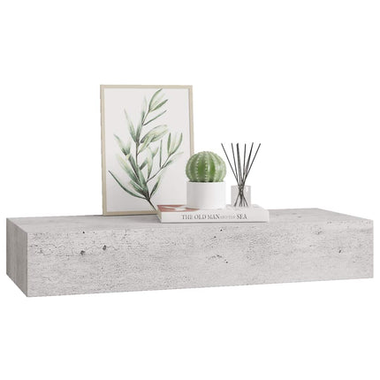 Väggmonterad låda betonggrå 60x23,5x10 cm MDF