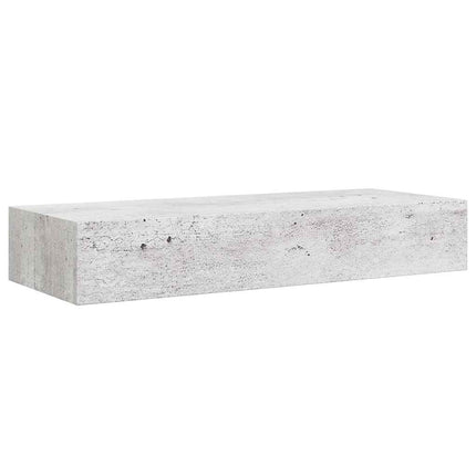 Väggmonterad låda betonggrå 60x23,5x10 cm MDF