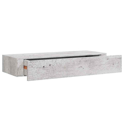 Vägglådor betonggrå 2 st 60x23,5x10 cm MDF