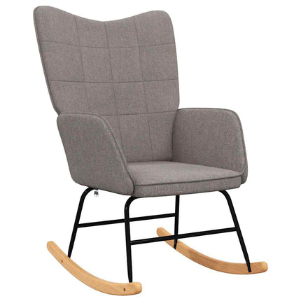 Gungstol med fotpall taupe tyg