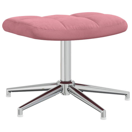 Vilstol med fotpall rosa sammet