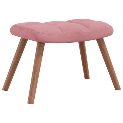 Gungstol med fotpall rosa sammet