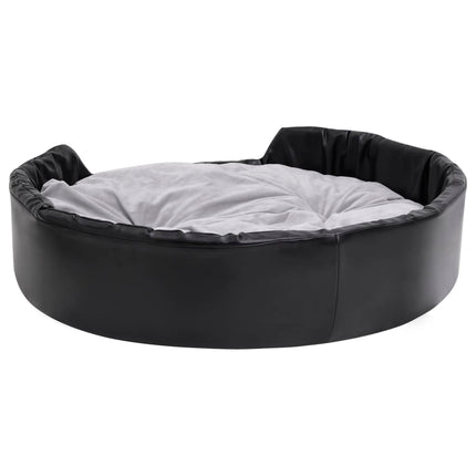 Hundbädd svart och grå 99x89x21 cm plysch och konstläder