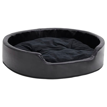 Hundbädd svart 79x70x19 cm plysch och konstläder