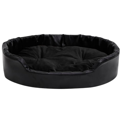 Hundbädd svart 90x79x20 cm plysch och konstläder