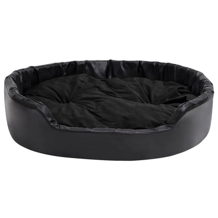 Hundbädd svart 99x89x21 cm plysch och konstläder
