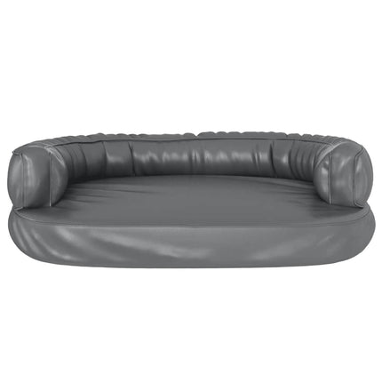 Ergonomisk hundbädd grå 75x53 cm konstläder