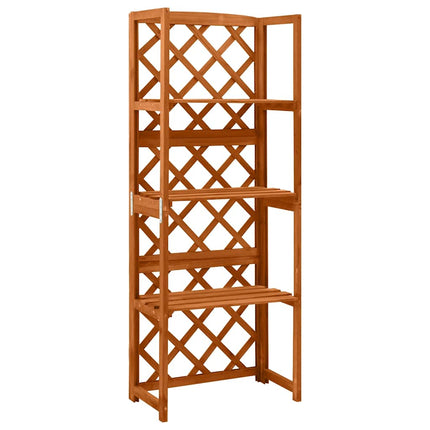 Spaljé med hyllor 55x30x140 cm massivt granträ