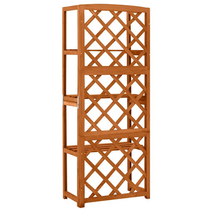 Spaljé med hyllor 55x30x140 cm massivt granträ