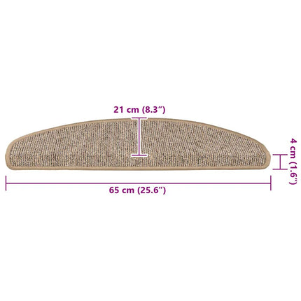 Trappmattor 15 st 65x21x4 cm bruna halvrunda stora