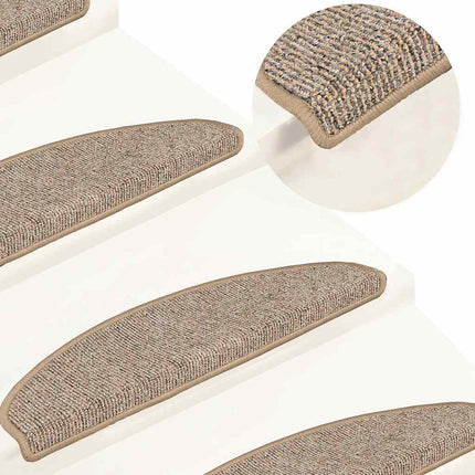 Trappmattor 15 st 65x21x4 cm bruna halvrunda stora