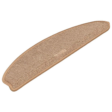 Trappmattor 15 st 65x21x4 cm ljusbruna halvrunda stora