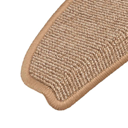 Trappmattor 15 st 65x21x4 cm ljusbruna halvrunda stora