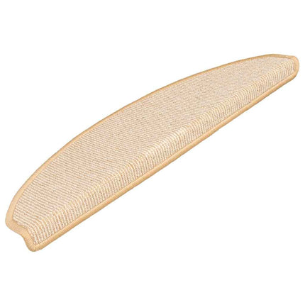 Trappmattor 15 st 65x21x4 cm krämfärgade halvrunda stora