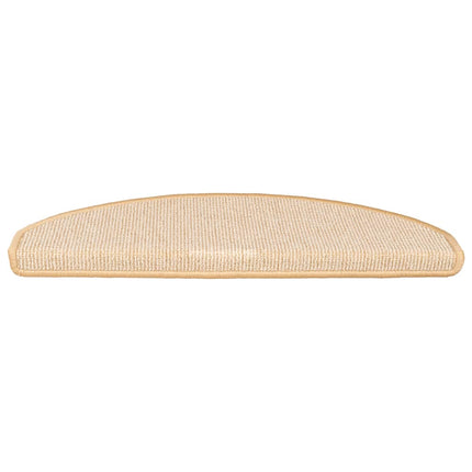 Trappmattor 15 st 65x21x4 cm krämfärgade halvrunda stora