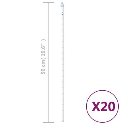 Meteorregn 20 st 50 cm 720 LED varmvit inne/ute