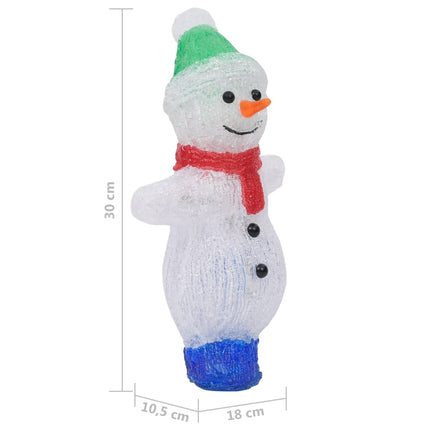 Juldekoration snögubbe med LED-belysning akryl inne/ute