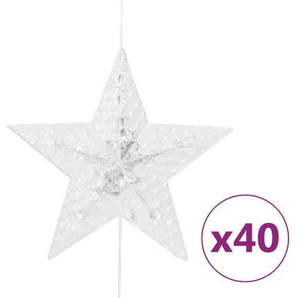 Ljusgardin med stjärnor 200 lysdioder kallvit 8 funktioner
