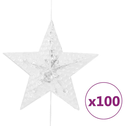 Ljusgardin med stjärnor 500 lysdioder blå 8 funktioner