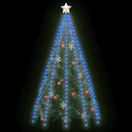 Ljusnät för julgran 250 LED blå 250 cm