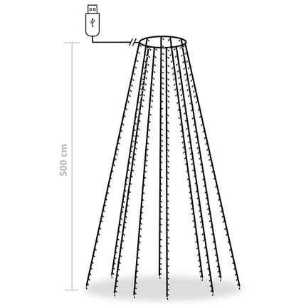 Julgransbelysning 500 cm med 500 LED kallvit inne/ute