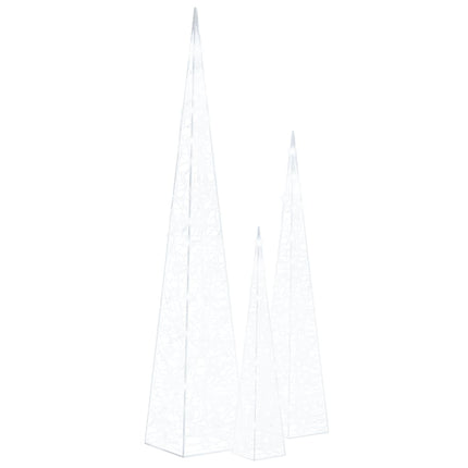 Ljuskoner LED set akryl kall vit 60/90/120 cm