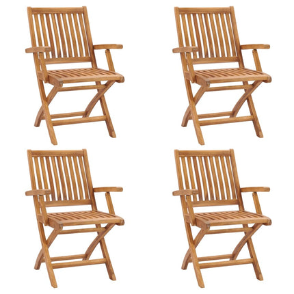 Hopfällbara trädgårdsstolar 4 st massiv teak