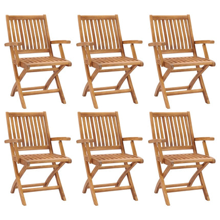 Hopfällbara trädgårdsstolar 6 st massiv teak