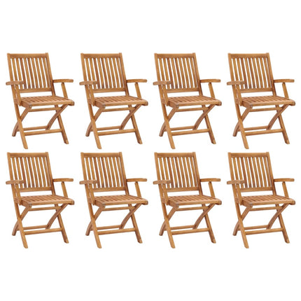 Hopfällbara trädgårdsstolar 8 st massiv teak