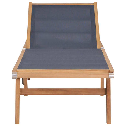 Hopfällbara solsängar med hjul 2 st massiv teak och textil