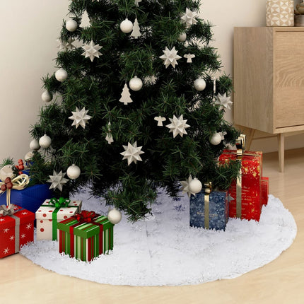 Lyxig julgranskjol vit 122 cm fuskpäls