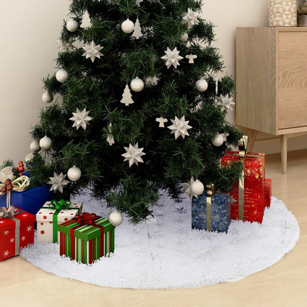 Lyxig julgranskjol vit 150 cm fuskpäls