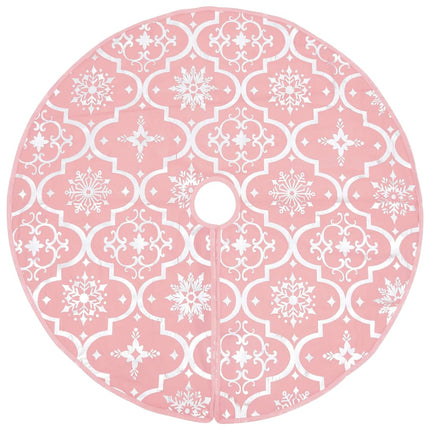 Julgranskrage lyxig med rosa strumpa 90 cm tyg