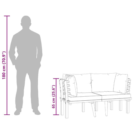 Trädgårdssoffa med dynor 2-sits massivt akaciaträ