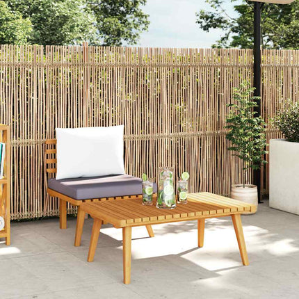Loungegrupp för trädgården med dynor 2 delar massivt akaciaträ