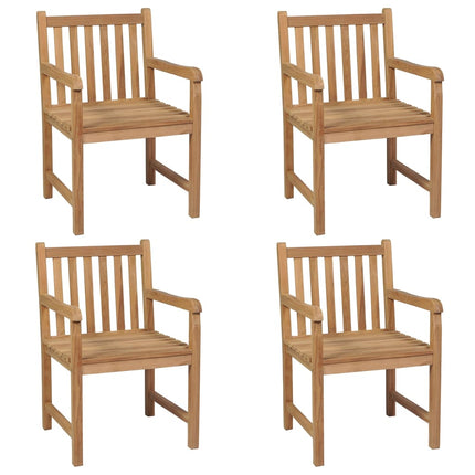 Trädgårdsstolar med taupe dynor 4 st massiv teak
