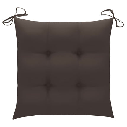 Trädgårdsstolar med taupe dynor 4 st massiv teak
