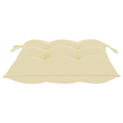 Trädgårdsstolar 6 st med gräddvita dynor massiv teak